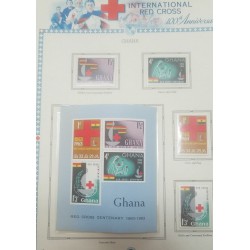 L) 1963 GHANA, RED CROSS CENTENARY 1863-1963, CORSS AND FLAG, SOUVENIR SHEET, STAMP
