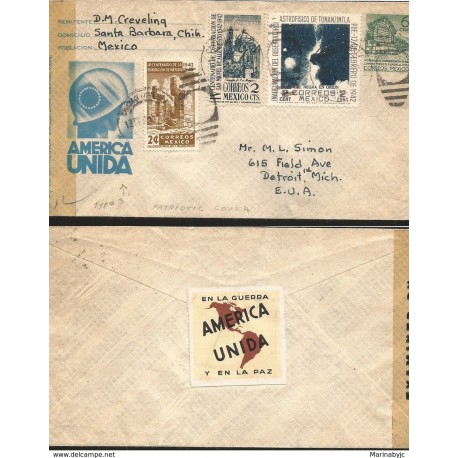 J) 1942 MEXICO, IN THE WAR UNITED AMERICA AND IN PEACE, POSTAL STATIONARY, IV CENTENNIAL