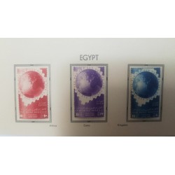 O) 1949 EGYPT, UPU- GLOBE EMBLEM . SCT 281 - 283, MINT