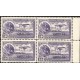 J) 1934 MEXICO, EAGLE AND AIRPLANE, WITH OVERPRINT IN BLACK, SERVICIO OFICIAL, BLOCK OF 4, MNH 