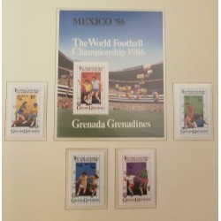 O) 1986 GRENADA GRENADINES, THE WORLD FOOTBALL - 1986 WORLD CUP SOCCER CHAMPIONSHIPS -SOCCER PLAYS - SCT 739-742 -SCT 743, MNH