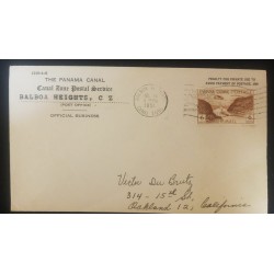 O) 1951 CANAL ZONE, OFFICIAL BUSINESS, FROM BALBOA, GAILLARD CUT SCT C8 6c, PENALTY FOR PRIVATE USE TO AVOID PAYMENT FO POSTAGE