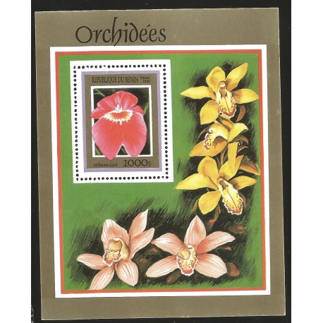 V) 1999 BENIN, FLOWERS, ORCHIDEES, MILTONIA, SOUVENIR SHEET, MNH
