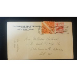 O) 1952 BOLIVIA, COLON LIGHTHOUSE SCT C167, L. A. B. PLANE, PADRES DE MARYKNOLL, TO USA