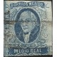 J) 1856 MEXICO, HIDALGO, MEDIO REAL, PLATE II, PUEBLA DISTRICT, BLACK BOX CANCELLATION CHACHICOMULA, MN 