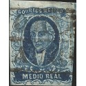 J) 1856 MEXICO, HIDALGO, MEDIO REAL, PLATE II, ORIZAVA DISTRICT, MN 
