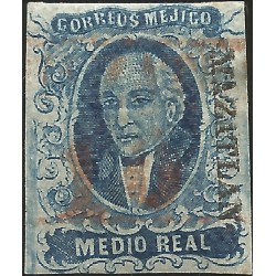 J) 1856 MEXICO, HIDALGO, MEDIO REAL DISTRICT MAZATLAN, PLATE II, MN