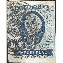 J) 1856 MEXICO, HIDALGO, MEDIO REAL, APAM DISTRICT, FULL MARGINS, MN 