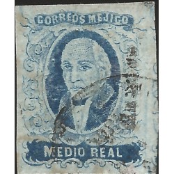 J) 1856 MEXICO, HIDALGO, MEDIO REAL, GOOD MARGINS, SECOND CHOICE