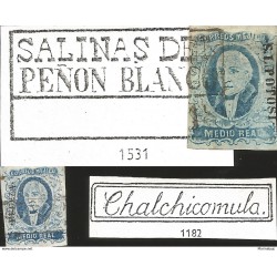 J) 1856 MEXICO, HIDALGO, MEDIO REAL, SALINAS DEL PEÑON BLANCO CANCELLATION, SAN LUIS POTOSI