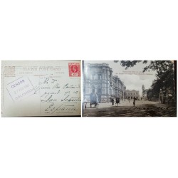 O) 1916 CEYLON. KING GEORGE V 6c, POST OFFICE AND ENTRANCE TO QUEEN'S HOUSE POSTAL CARD, CENSOR -COLOMBO
