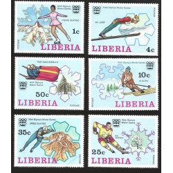 V) 1976 LIBERIA, 12TH WINTER OLYMPIC GAMES, INNSBRUCK AUSTRIA, SET OF 6, MNH