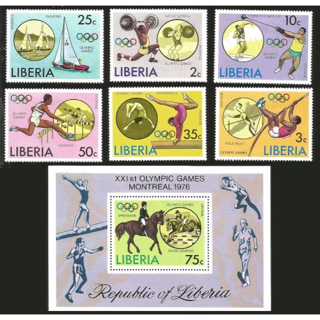 V) 1976 LIBERIA, 21ST OLYMPIC GAMES, MONTREAL, CANADA, MNH