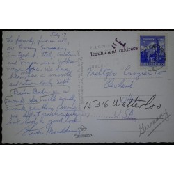 O) 1957 AUSTRIA,INSUFFICIENT ADDRESS, CASTLE- ARCHITECTURE -THE MINT HALL TYROL - SCT 624. POSTAL CARD BADEN BADEN, TO GERMANY