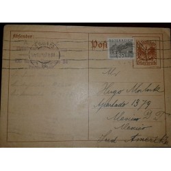 O) 1933 AUSTRIA, DUMSTEIN - LANDSCAPE, POSTAL STATIONERY COAT OF ARMS, TO MEXICO