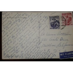 O) 1953 AUSTRIA, COSTUMES, SALZBURG, TYROL INN VALLEY, COSTUMES -COSTUMI -KOSTUME -POSTAL CARD KITZBUHEL, MIT FLUGPOST, XF