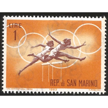 V) 1963 SAN MARINO, PUBLICITY FOR 1964 OLYMPIC GAMES, MNH