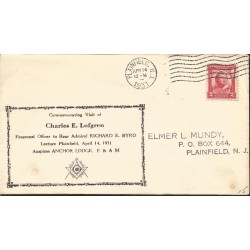 J) 1931 UNITED STATES, MASONIC GRAND LODGE, CHARLES E LOFGREN, FDC 
