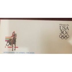 O) 1984 UNITED STATES USA, AEROGRAMME - OLYMPIC 1984 -EQUESTRIAN, XF