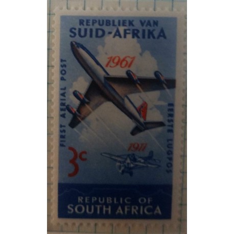 O) 1961 SOUTH AFRICA, BOEING 707 AND BELRIOT MONOPLANE SC 280, FIRST AERIAL POST, MNH