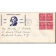 J) 1938 UNITED STATES, PRESIDENTIAL SERIES, JOHN ADAMS, BLOCK OF 4, CIRCLATED COVER, TO NY