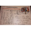O) 1915 FRANCE, CORRESPONDENCE OF THE ARMIES OF THE REPUBLIC - NATIONAL TAX FOR SOLDIERS - COAT OF ARMS