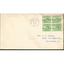 J) 1933 UNITED STATES, CHICAGO CENTURY OF PROGRESS, BLOCK OF 4, FDC