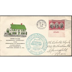 J) 1931 UNITED STATES, WEB HOUSE WETHERSFIELD, CONNECTICUT WHERE WASHINGTON AND ROCHAMBEAU PLANNED