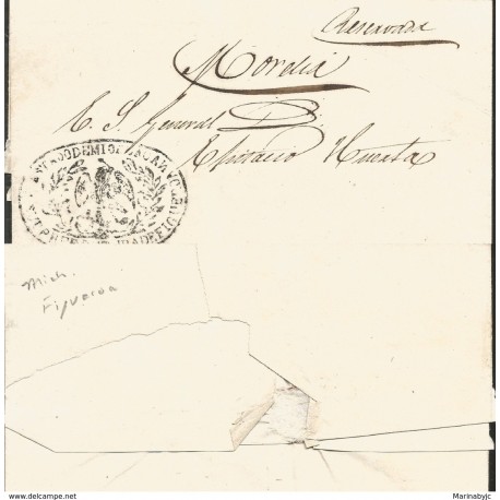 J) 1854 MEXICO, EAGLE, OVAL CANCELLATION, CIRCULATED COVER, RESERVATED OF STATE OF MICHOACAN, TO MORELIA
