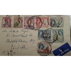 O) 1953 SOUTHERN RHODESIA, QUEEN ELIZABEHT II, ANTELOPE - TOBACCO - RHODES GRAVE - WORKER - FLAME LILY - VICTORIA FALLS - LION 