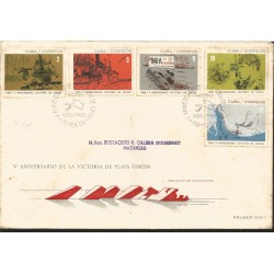 V) 1966 CARIBBEAN, BAY OF PIGS INVASION, 5TH ANNIVIVERSARY FDC, WITH SLOGAN CANCELATION IN BLACK, FDC