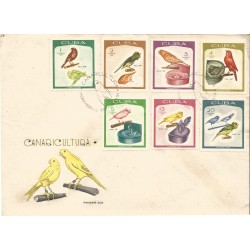 V) 1968 CARIBBEAN, CANARIES AND BREEDING CYCLES, MULTIPLE STAMPS, OVERPRINT IN BLACK, WITH SLOGAN CANCELATION IN BLACK, FDC