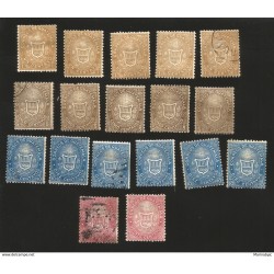 J) 1871 GUATEMALA, COAT OF ARMS, MULTIPLE STAMPS, MN 