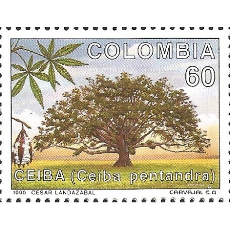 J) 1990 COLOMBIA, CEIBA (CEIBA PENTANDRA) TREE, MN 