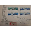 V) 1964 HUNGARY, OPENING OF THE RECONSTRUCTED ELIZABETH BRIDGE, BLACK CANCELLATION, MULTIPLE STAMPS, FDC