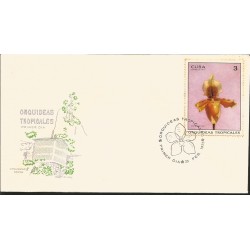V) 1972 CARIBBEAN, TROPICAL ORCHIDS, CYPRIPEDIUM EXUL, WITH SLOGAN CANCELATION IN BLACK, FDC 