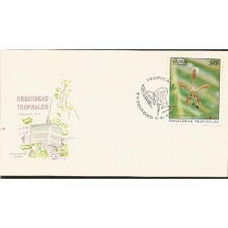 V) 1972 CARIBBEAN, TROPICAL ORCHIDS, ARACHNIS CATHERINE, WITH SLOGAN CANCELATION IN BLACK, FDC 
