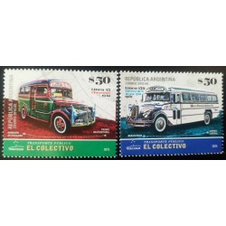 V) 2019 ARGENTINA, OLD BUSES TRANSPORT VINTAGE, EL COLECTIVO, LINE 45-CHEVROLET 1942, LINE 159-MERCEDES BENZ 1961, MNH