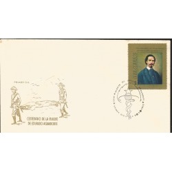 V) 1972 CARIBBEAN, CENTENARY OF DEATH OF EDUARDO AGRAMONTE, PORTRAIT BY F. MARTINEZ, WITH SLOGAN CANCELATION IN BLACK, FDC