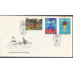 V) 1972 CARIBBEAN, 3RD CONFERENCE AGAINST WAR IN INDO-CHINA, MAY 19, WITH SLOGAN CANCELATION IN BLACK, FDC