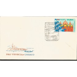 V) 1972 CARIBBEAN, PRO-VENICE-UNESCO, SAVE VENICE CAMPAIGN, ST. MARK’S CATHEDRAL, WITH SLOGAN CANCELATION IN BLACK, FDC