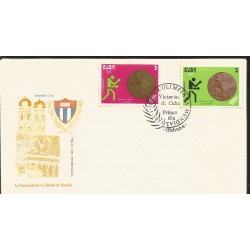 V) 1972 CARIBBEAN, XX SUMMER OLYMPICS, MUNICH, GOLD, 54KG BOXING, BRONZE, 51KG BOXING, WITH SLOGAN CANCELATION IN BLACK, FDC