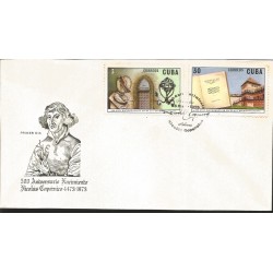 V) 1973 CARIBBEAN, 500TH ANNIVERSARY OF THE BIRTH OF NICOLAUS COPERNICUS, BIRTHPLACE, TORUN, AND INVENTIONS, MANUSCRIPT, FDC