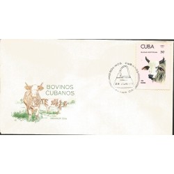 V) 1973 CARIBBEAN, CUBAN CATTLE´S, RACES, BRAHMAN ,WITH SLOGAN CANCELATION IN BLACK, FDC 