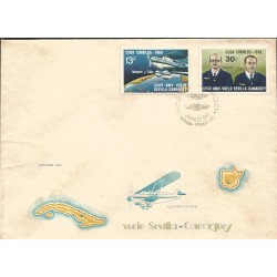 V) 1968 CARIBBEAN, SEVILLE-CAMAGUEY FLIGHT, 35TH ANNIVERASARY, WITH SLOGAN CANCELATION IN BLACK, FDC 