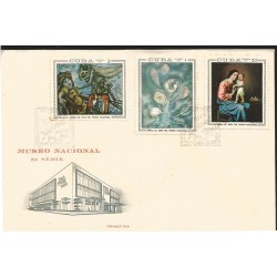 V) 1969 CARIBBEAN, PAINTINGS IN THE NATIONAL MUSEUM, ANNUNCIATION BY ANTONIA EIRIZ, FLOWERS BY RAUL MILIAN, FDC
