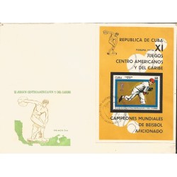V) 1970 CARIBBEAN, 11TH CENTRAL AMERICAN AND CARIBBEAN GAMES, PANAMA, S.SHEET IMPERFORATED, SLOGAN CANCELATION IN BLACK, FDC