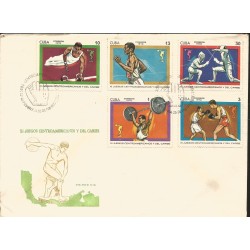 V) 1970 CARIBBEAN, 11TH CENTRAL AMERICAN AND CARIBBEAN GAMES, PANAMA, WEIGHT LIFTING, WITH SLOGAN CANCELATION IN BLACK, FDC