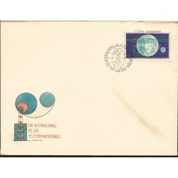 V) 1970 CARIBBEAN, WORLD TELECOMMUNICATIONS DAY, DA VINCI’S ANATOMICAL DRAWING, WITH SLOGAN CANCELATION IN BLACK, FDC