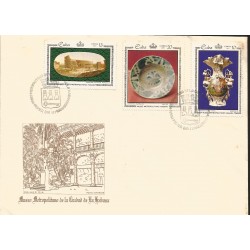 V) 1971 CARIBBEAN, PORCELAIN AND MOSAICS IN THE METROPOLITAN MUSEUM, HAVANA, COLOSSEUM, WITH SLOGAN CANCELATION IN BLACK, FDC
